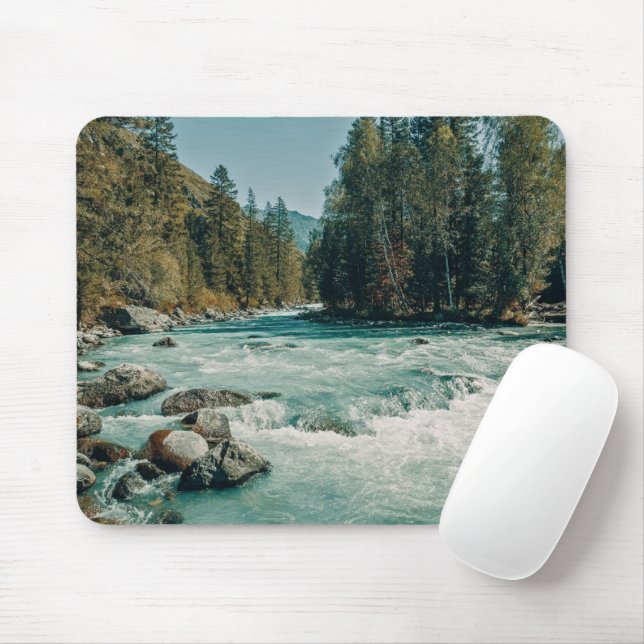 Mousepad Água | Rio Kucherla, Montanhas Altai (Com mouse)