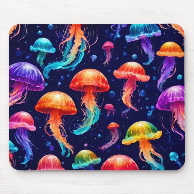 Mousepad Água-viva colorida (Frente)