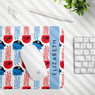 Mousepad Água-viva pirata, padrão de água-viva, seu nome