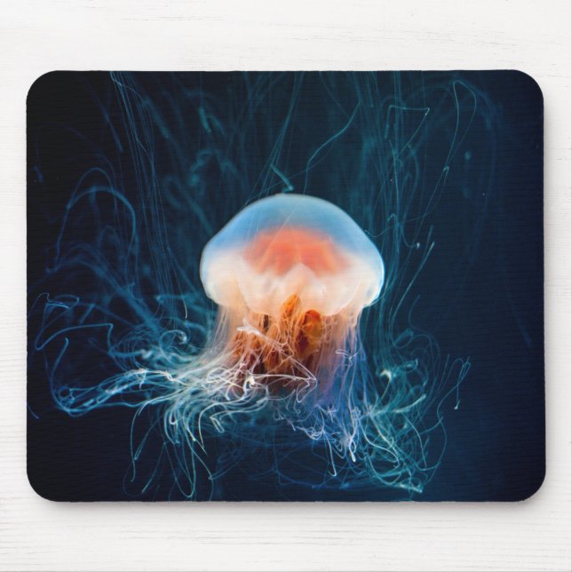 Mousepad Água-viva submarina - Brilho escuro (Frente)