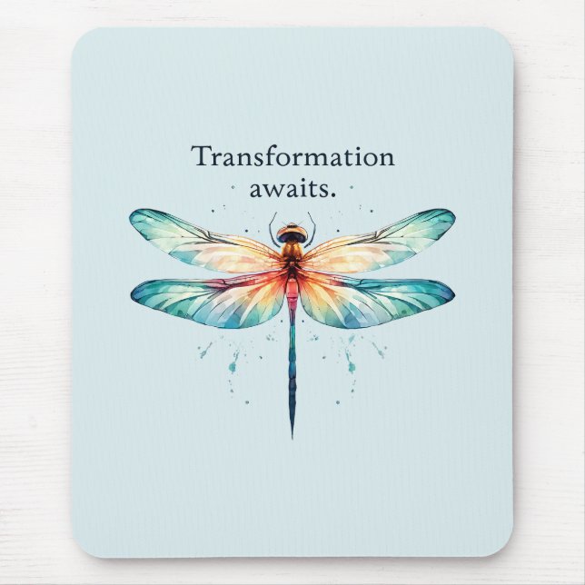 Mousepad Aguardações de Transformação - Dragonfly Colorida (Frente)