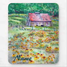 Aguarela de olhos pretos do celeiro do Wildflower