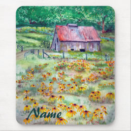 Mousepad Aguarela de olhos pretos do celeiro do Wildflower