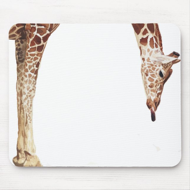 Mousepad Aguarela do animal dos animais selvagens do girafa (Frente)