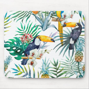 Mousepad Aguarela tropical do pássaro do papagaio do