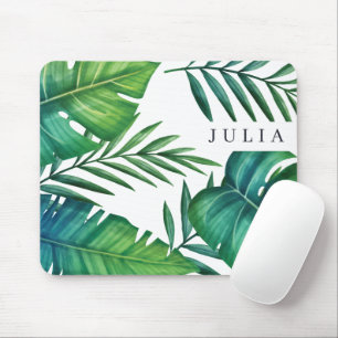 Mousepad Aguarela tropical personalizada das folhas