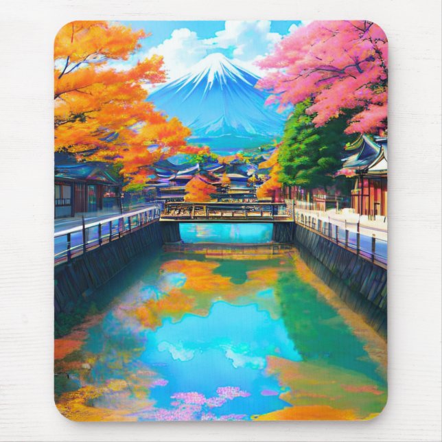 Mousepad Águas Tranquilas: Reflexo do Mt. Fuji (Frente)