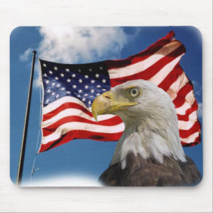 Mousepad águia americana e bandeira
