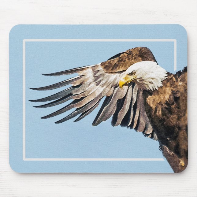 Mousepad Águia careca na asa (Frente)