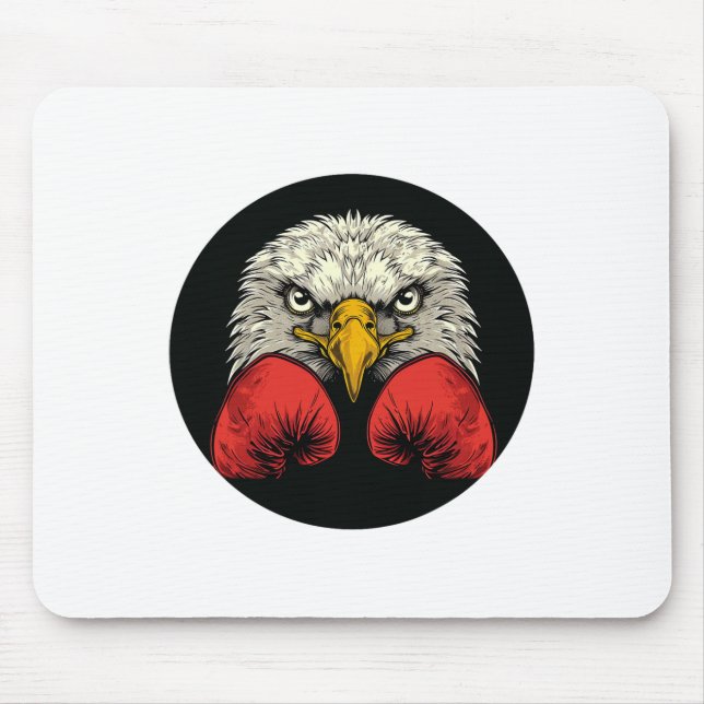 Mousepad Águia com luvas de boxe para uma declaração de box (Frente)