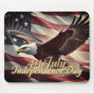 Mousepad Águia de 4 de julho com bandeira americana
