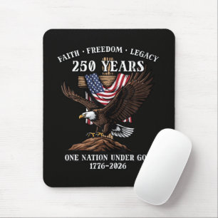 Mousepad Águia do Legado de Fé e Liberdade de 250 Anos
