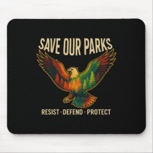 Mousepad Águia dos EUA Salve Nossos Parques Resistir Proteg