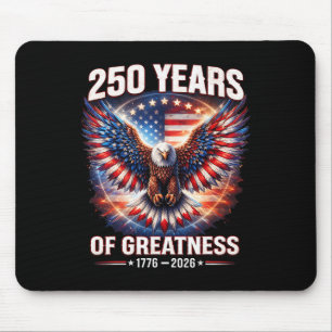 Mousepad Águia Patriótica E Bandeira 250 Anos 1776-2026 4 D