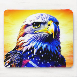 Mousepad Águia Patriótica e Bandeira Americana