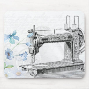 Mousepad agulha-costura-máquina-costura-de-safra