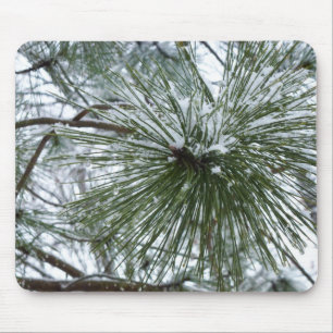 Mousepad Agulhas de Snowy Pine Fotografia de inverno