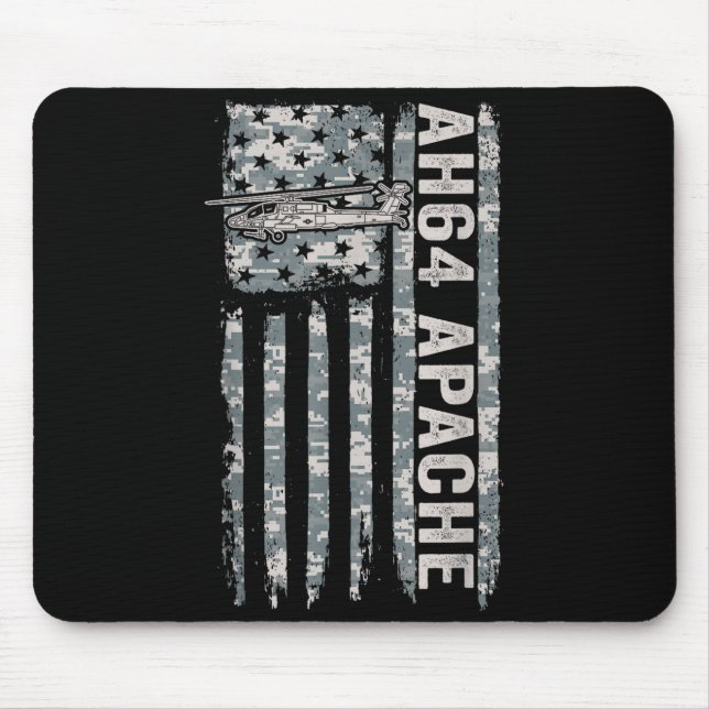 Mousepad Ah-64 apache american flag helicopter camo apache  (Frente)