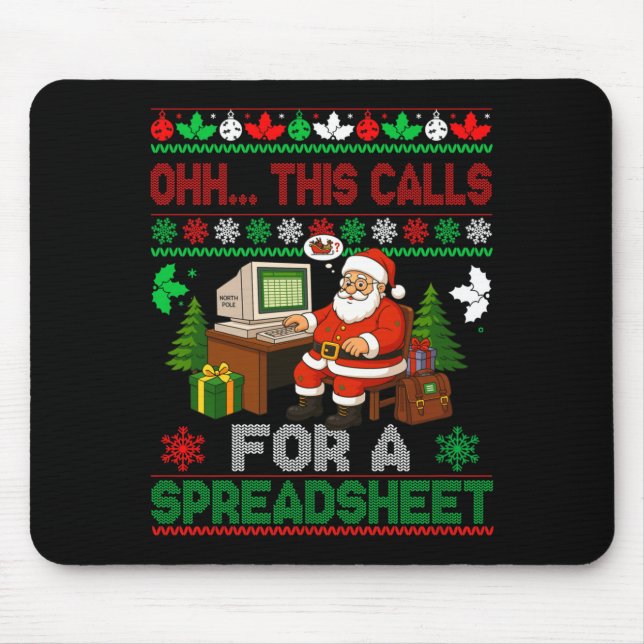 Mousepad Ah, Isso Uma Suéter De Natal De Planilha  (Frente)