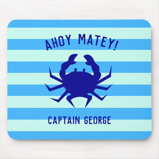 Mousepad Ahoy Matey Náutico! Praia personalizada do Mousepa (Frente)
