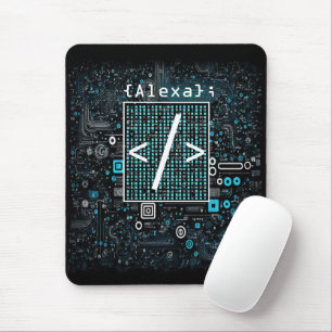 Mousepad Ai - Tecnologia - Monograma de Codificação - Barra