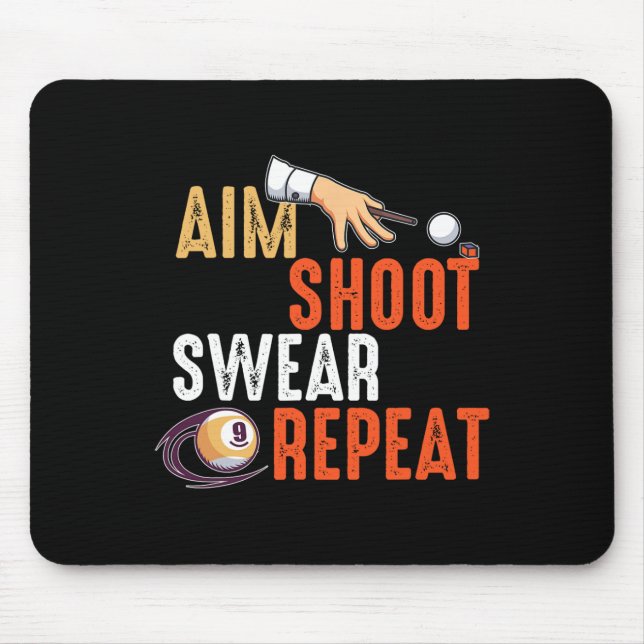 Mousepad Aim Shoot Jure Repetições Billards E Piscina (Frente)