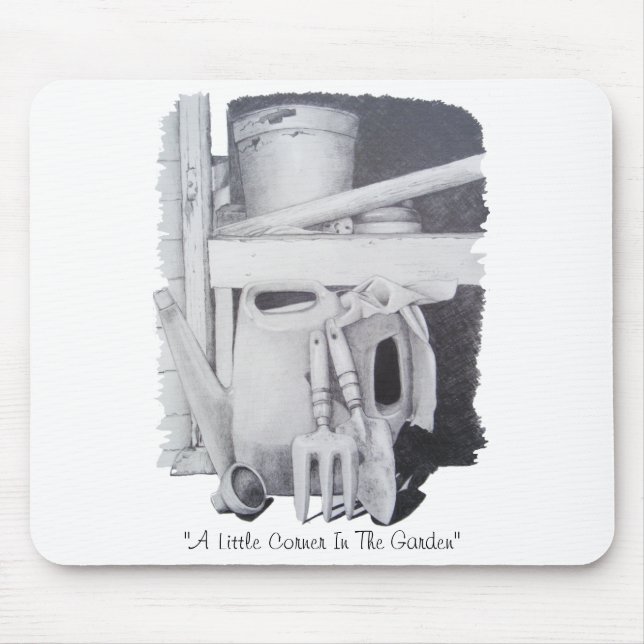 Mousepad ainda desenho da vida de ferramentas de jardim (Frente)