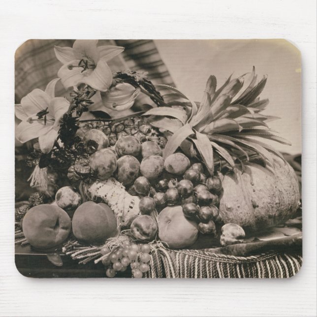 Mousepad Ainda vida com fruta, 1860 (foto do sepia) (Frente)