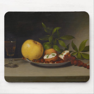 Mousepad Ainda vida com fruta, bolos e vinho, 1821