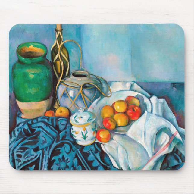 Mousepad Ainda vida com maçãs Paul Cézanne que pinta a (Frente)