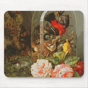 Mousepad Ainda vida com pássaro do zumbido em uma abóbada