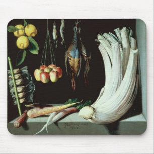 Mousepad Ainda vida com pássaros inoperantes, fruta e