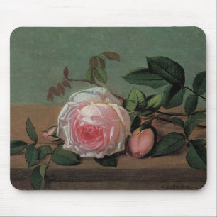 Mousepad Ainda vida das flores em uma borda