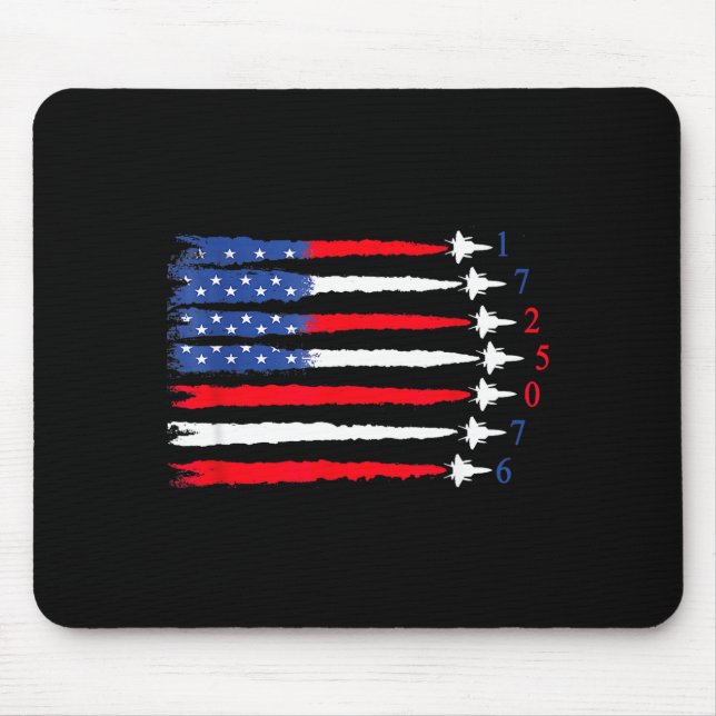 Mousepad Air Force American Flag 4th Of July 2026 Funny Gif (Frente)