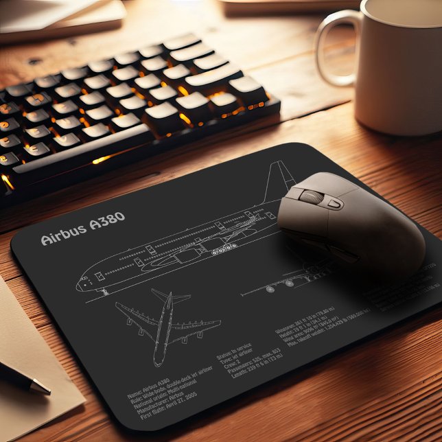 Mousepad Airbus a380 - Planos de desenho de avião em projet (Criador carregado)