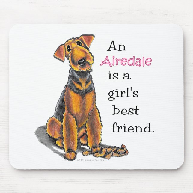 Mousepad Airedale Terrier Girls Melhor Amiga (Frente)