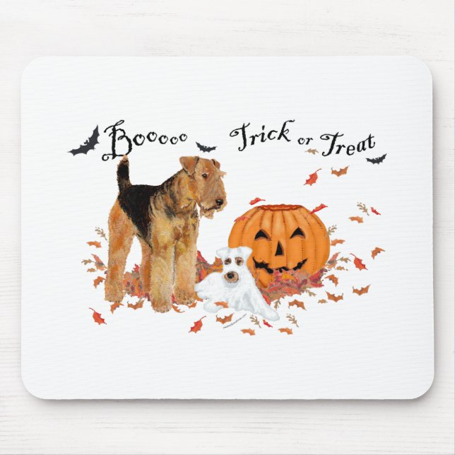 Mousepad Airedale Terrier Halloween (Frente)