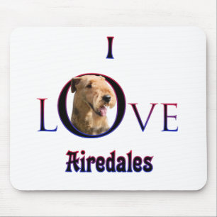 Mousepad Airedale Terrier I Love
