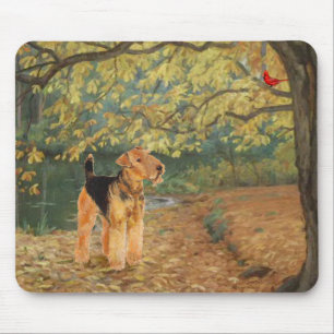Mousepad Airedale Terrier Observação de Pássaros