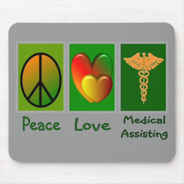 Mousepad Ajuda médica do amor da paz (Frente)