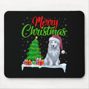 Mousepad Akbash Dog Christmas Tree Luz Engraçado Xmas Akbas