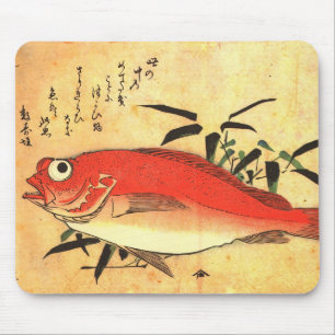 Mousepad Akodai - Impressão de Peixe Japonês Colorido de Hi