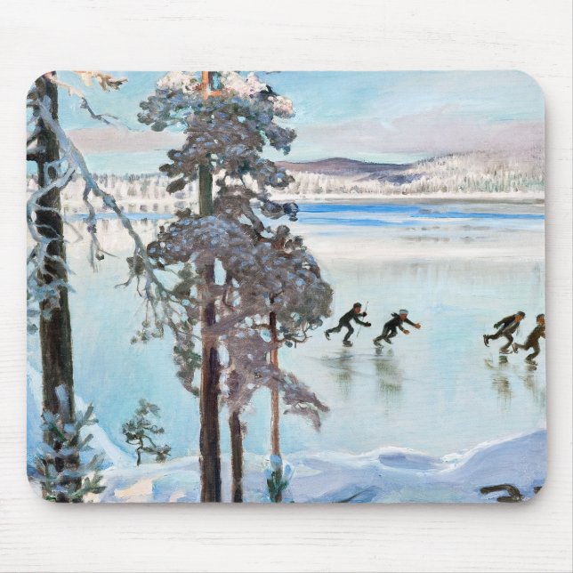 Mousepad Akseli Gallen-Kallela - Patinadores perto de Kalel (Frente)