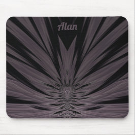 Mousepad ALAN ~ Preto e Padrão Fratural da Cinza ~ Pad do m