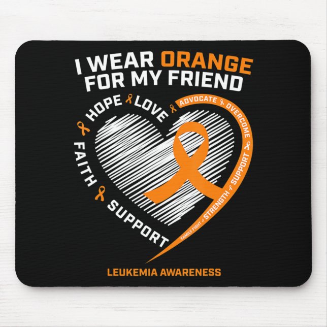 Mousepad Alaranjamento da Leucemia Laranja Presentes Amigos (Frente)