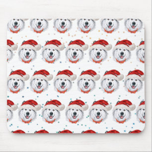 Mousepad Alaskan Malamute Dog Raça Estrelas de Natal