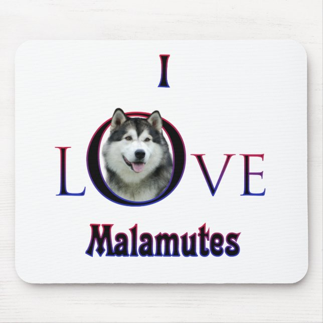 Mousepad Alaskan Malamute I Love (Frente)
