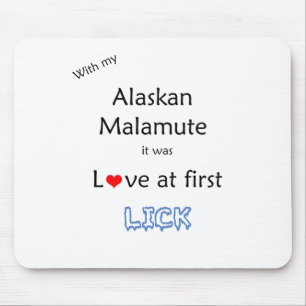Mousepad Alaskan Malamute Lick Design