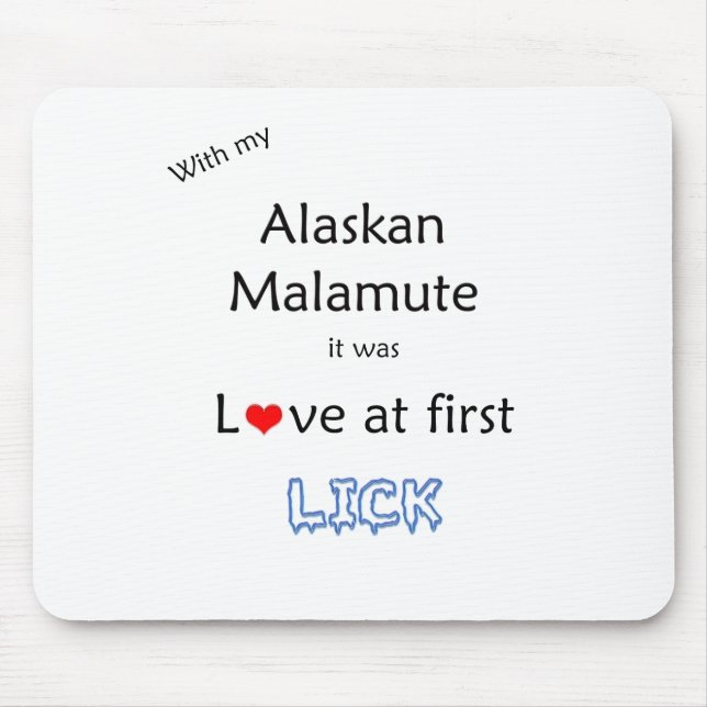 Mousepad Alaskan Malamute Lick Design (Frente)