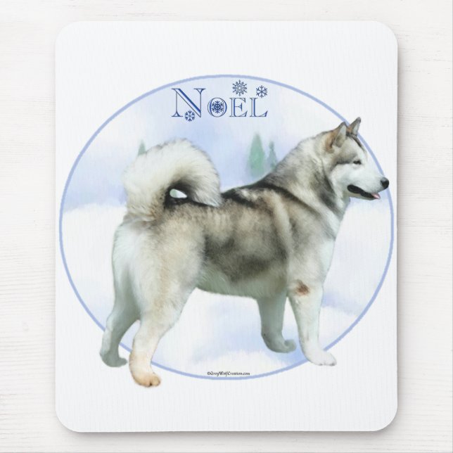 Mousepad Alaskan Malamute Noel (Frente)